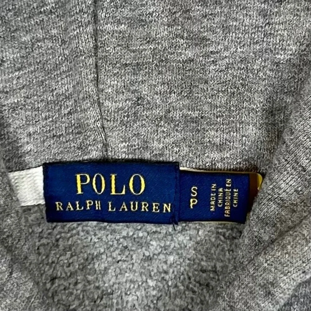 Polo Ralph Lauren Mens Full Zip Hoodie Gray Navy Pony Small SP Sweatshirt